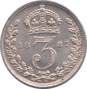 1887 THREEPENCE ( EF ) - THREEPENCE - Cambridgeshire Coins