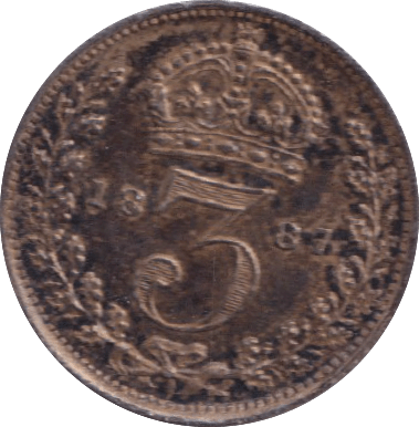 1887 THREEPENCE ( EF ) - THREEPENCE - Cambridgeshire Coins