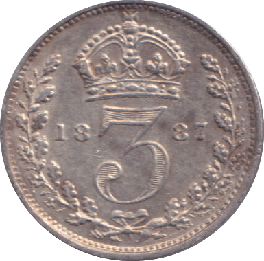 1887 THREEPENCE ( EF ) - THREEPENCE - Cambridgeshire Coins