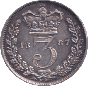 1887 THREEPENCE ( EF ) - Threepence - Cambridgeshire Coins