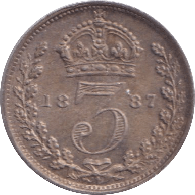 1887 THREEPENCE ( EF ) - Threepence - Cambridgeshire Coins
