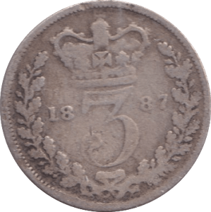 1887 THREEPENCE ( FAIR ) 2 - Threepence - Cambridgeshire Coins