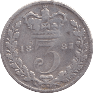 1887 THREEPENCE ( FAIR ) - Threepence - Cambridgeshire Coins