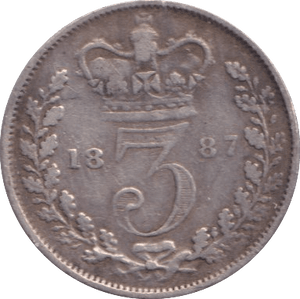 1887 THREEPENCE ( FINE ) - Threepence - Cambridgeshire Coins