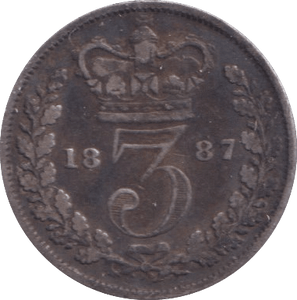 1887 THREEPENCE ( FINE ) - Threepence - Cambridgeshire Coins