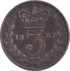 1887 THREEPENCE ( FINE ) - Threepence - Cambridgeshire Coins