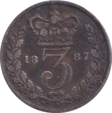 1887 THREEPENCE ( FINE ) - Threepence - Cambridgeshire Coins