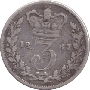 1887 THREEPENCE ( FINE ) - Threepence - Cambridgeshire Coins