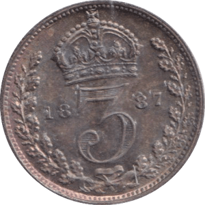 1887 THREEPENCE ( FINE ) - Threepence - Cambridgeshire Coins