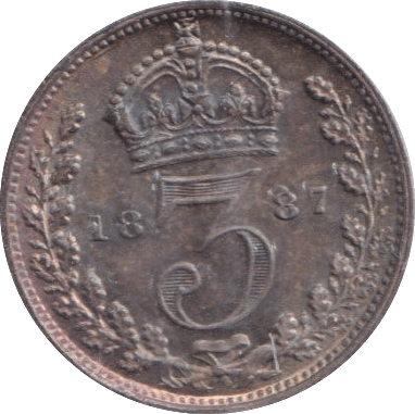 1887 THREEPENCE ( FINE ) - Threepence - Cambridgeshire Coins