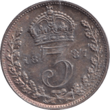 1887 THREEPENCE ( FINE ) - Threepence - Cambridgeshire Coins