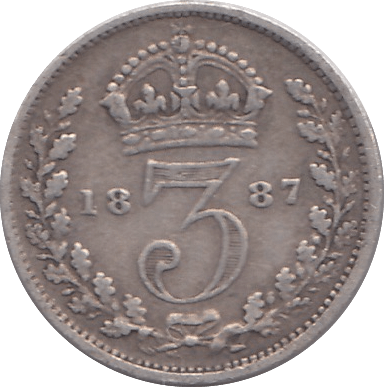 1887 THREEPENCE ( FINE ) - THREEPENCE - Cambridgeshire Coins