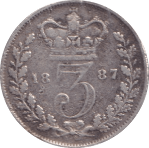 1887 THREEPENCE ( FINE ) - Threepence - Cambridgeshire Coins