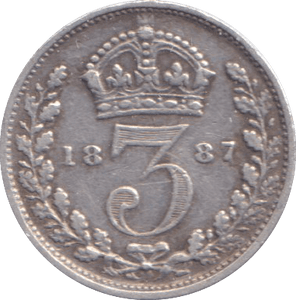 1887 THREEPENCE ( FINE ) - THREEPENCE - Cambridgeshire Coins