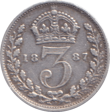 1887 THREEPENCE ( FINE ) - THREEPENCE - Cambridgeshire Coins