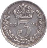1887 THREEPENCE ( FINE ) - THREEPENCE - Cambridgeshire Coins