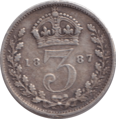 1887 THREEPENCE ( GF ) - THREEPENCE - Cambridgeshire Coins