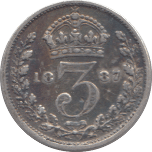 1887 THREEPENCE ( GF ) - THREEPENCE - Cambridgeshire Coins