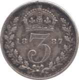 1887 THREEPENCE ( GF ) - THREEPENCE - Cambridgeshire Coins