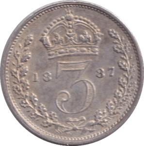 1887 THREEPENCE ( GVF ) - THREEPENCE - Cambridgeshire Coins