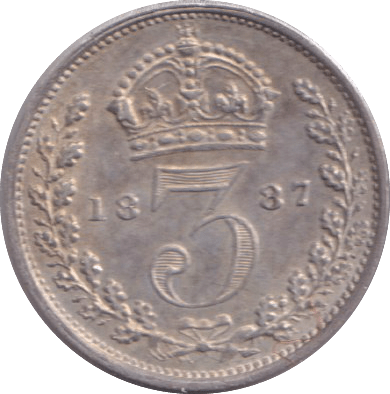 1887 THREEPENCE ( GVF ) - THREEPENCE - Cambridgeshire Coins