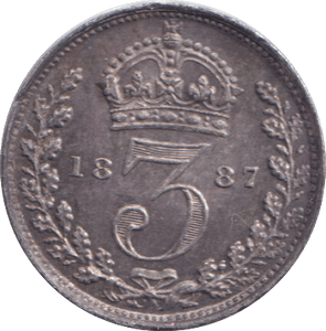 1887 THREEPENCE ( GVF ) - THREEPENCE - Cambridgeshire Coins
