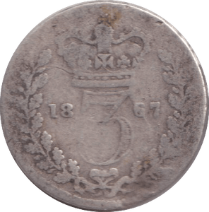 1887 THREEPENCE ( NF ) - THREEPENCE - Cambridgeshire Coins