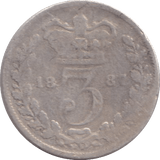 1887 THREEPENCE ( NF ) - THREEPENCE - Cambridgeshire Coins