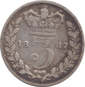 1887 THREEPENCE ( NF ) - WORLD COINS - Cambridgeshire Coins