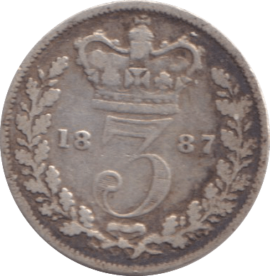 1887 THREEPENCE ( NF ) - WORLD COINS - Cambridgeshire Coins
