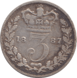 1887 THREEPENCE ( NF ) - WORLD COINS - Cambridgeshire Coins