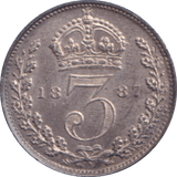1887 THREEPENCE ( UNC ) - THREEPENCE - Cambridgeshire Coins