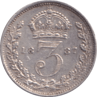 1887 THREEPENCE ( UNC ) - Threepence - Cambridgeshire Coins