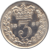1887 THREEPENCE ( UNC ) - THREEPENCE - Cambridgeshire Coins
