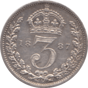 1887 THREEPENCE ( VF ) - THREEPENCE - Cambridgeshire Coins