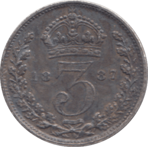 1887 THREEPENCE ( VF ) - THREEPENCE - Cambridgeshire Coins