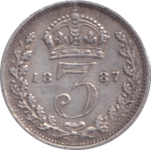 1887 THREEPENCE ( VF ) - THREEPENCE - Cambridgeshire Coins