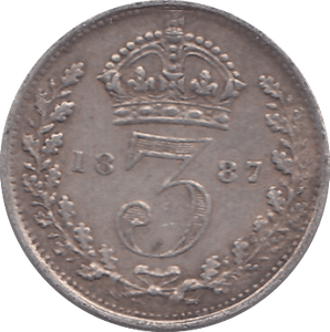 1887 THREEPENCE ( VF ) - THREEPENCE - Cambridgeshire Coins