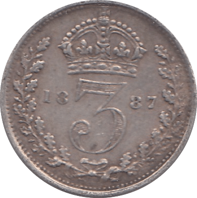 1887 THREEPENCE ( VF ) - THREEPENCE - Cambridgeshire Coins