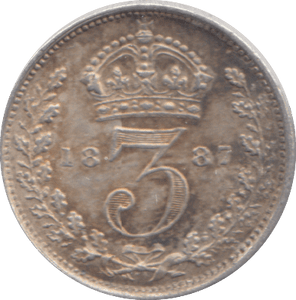 1887 THREEPENCE ( VF ) - THREEPENCE - Cambridgeshire Coins