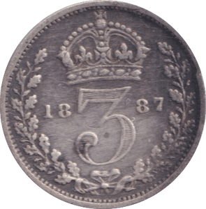 1887 THREEPENCE ( VF ) - Threepence - Cambridgeshire Coins