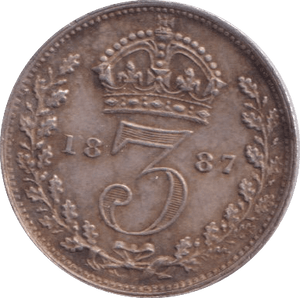 1887 THREEPENCE ( VF ) - Threepence - Cambridgeshire Coins