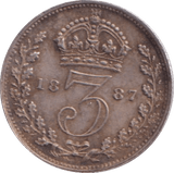 1887 THREEPENCE ( VF ) - Threepence - Cambridgeshire Coins