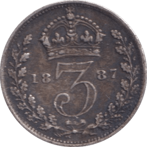 1887 THREEPENCE ( VF ) - Threepence - Cambridgeshire Coins