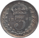 1887 THREEPENCE ( VF ) - THREEPENCE - Cambridgeshire Coins