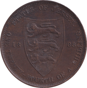 1888 1/24 OF A SHILLING BAILIWICK OF JERSEY - WORLD COINS - Cambridgeshire Coins