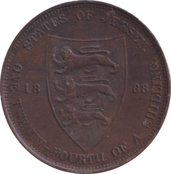 1888 1/24 OF A SHILLING BAILIWICK OF JERSEY - WORLD COINS - Cambridgeshire Coins