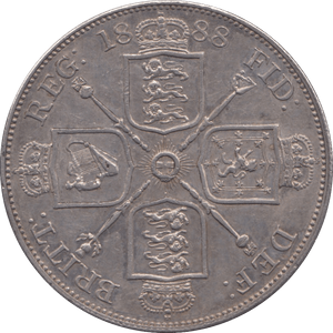 1888 DOUBLE FLORIN ( AUNC ) - DOUBLE FLORIN - Cambridgeshire Coins