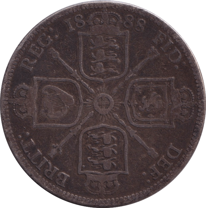 1888 FLORIN ( FINE ) - FLORIN - Cambridgeshire Coins