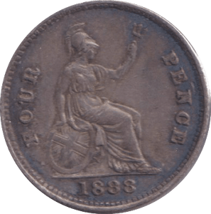 1888 FORPENCE ( FINE ) - FOURPENCE - Cambridgeshire Coins